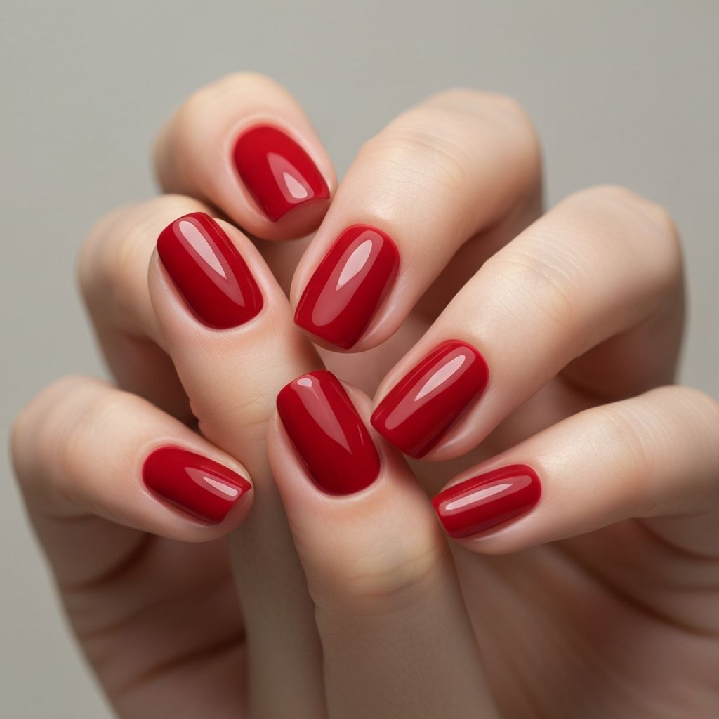 Classic red manicure
